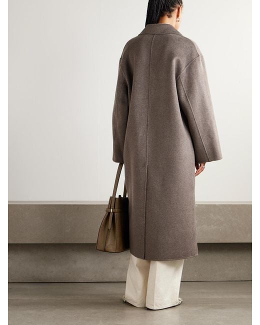 Manteau Oversize À Double Boutonnage En Laine Et Cachemire Mélangés Borneo Loulou de Saison en coloris Gray
