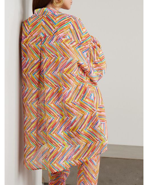 Missoni Orange Mare Printed Cotton And Silk-Blend Voile Shirt
