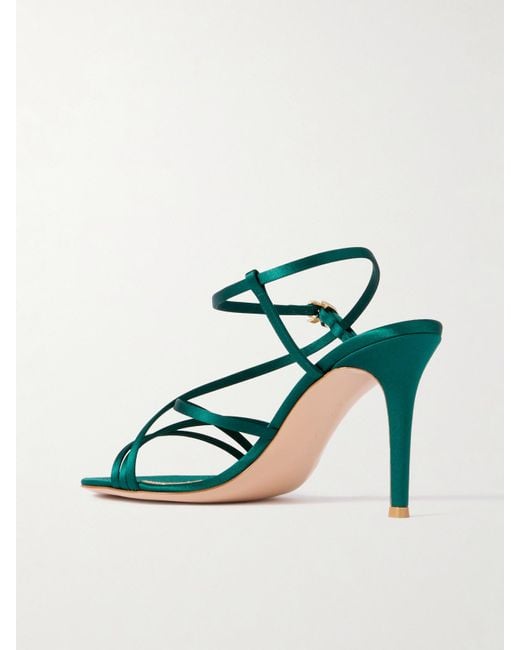 Gianvito Rossi Green 85Mm Satin Sandals