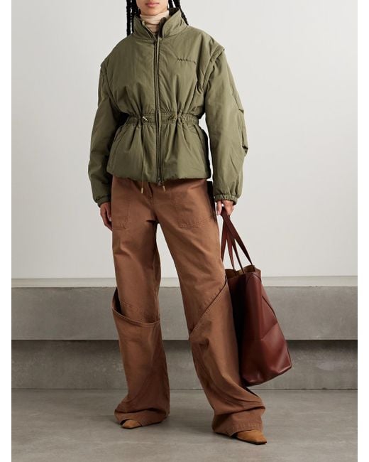 Isabel Marant Green Dastyni Wattierte Jacke Aus Einer Baumwollmischung