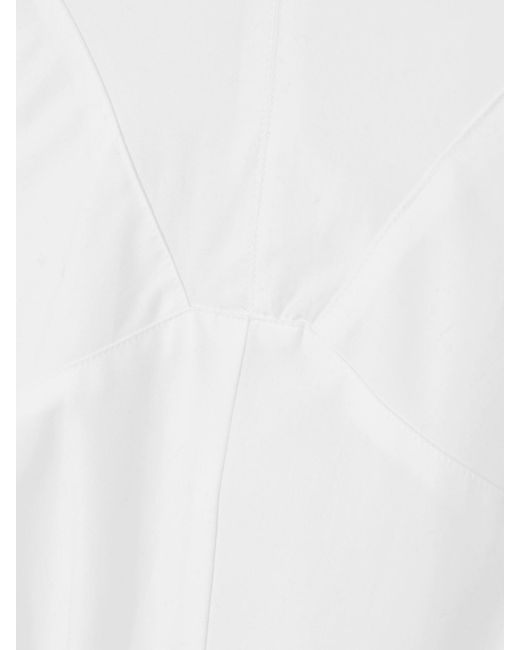TOVE White Anisa Paneled Cotton-Poplin Midi Dress