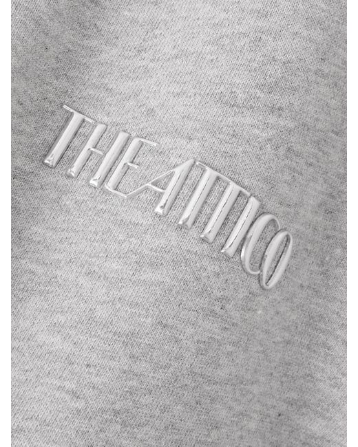The Attico Gray Minikleid Aus Baumwoll-Jersey Mit Applikation