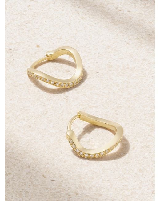 Sophie Bille Brahe Natural Daisy Ocean 18-Karat Recycled Diamond Hoop Earrings