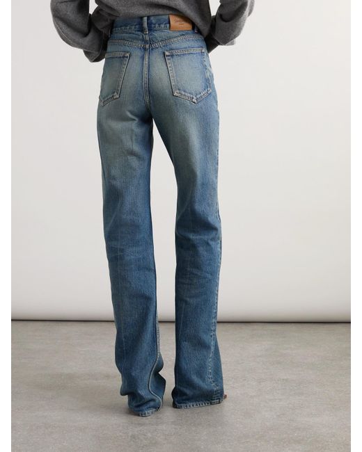 Saint Laurent Blue High-Rise Bootcut Jeans