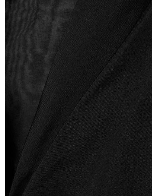 Staud Black Pinnacle Silk-Organza And Faille Top