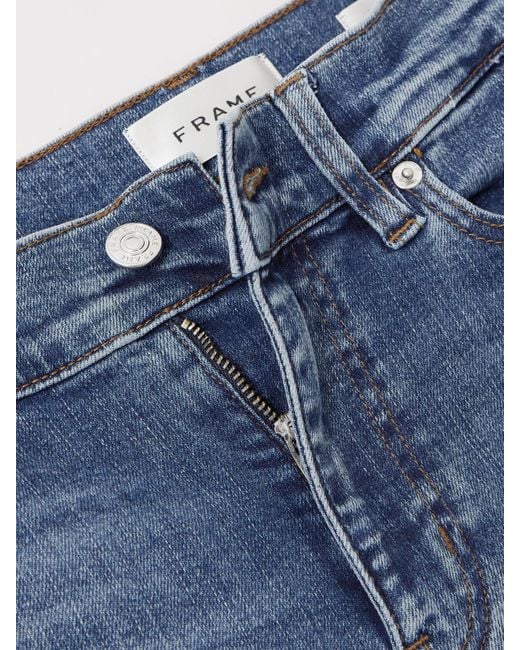 FRAME Blue Le Slim Palazzo High-Rise Wide-Leg Jeans