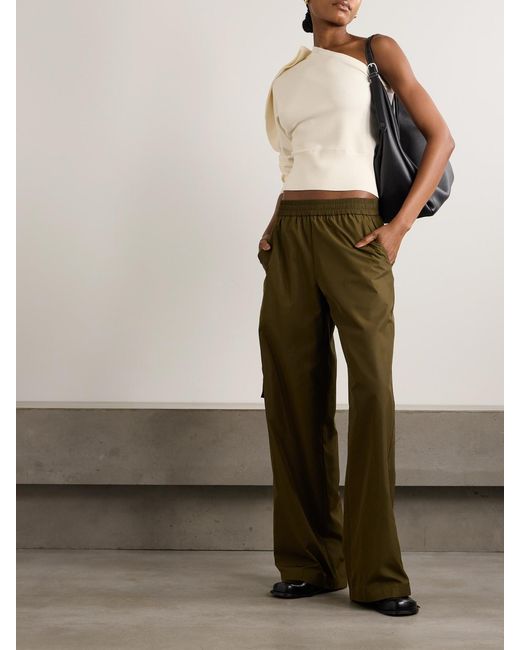 Max Mara Natural Markus One-Shoulder Ruffled Knitted Top