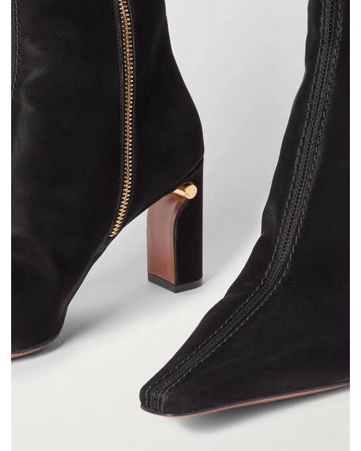 Alexander McQueen Black T-Bar Suede Ankle Boots