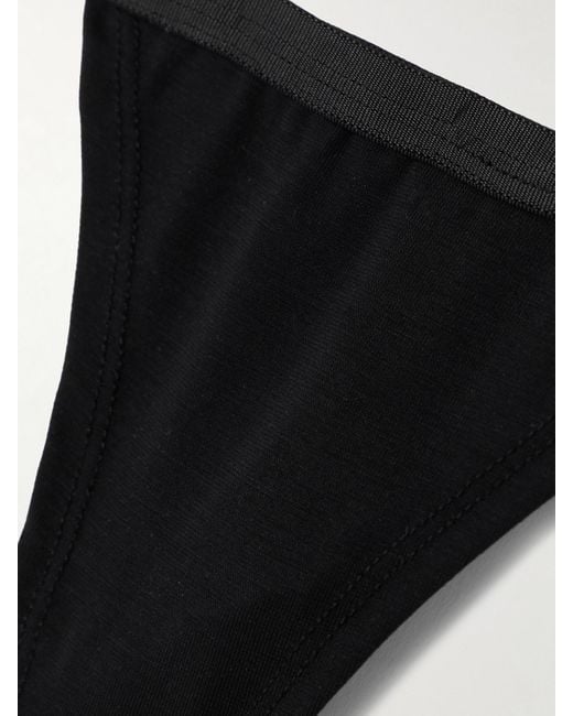 CDLP Black Set Of Three Stretch-Tencel Lyocell Thongs