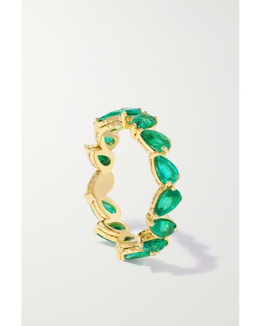 Octavia Elizabeth Green Net Sustain Nesting Gem 18-Karat Recycled Emerald Ring