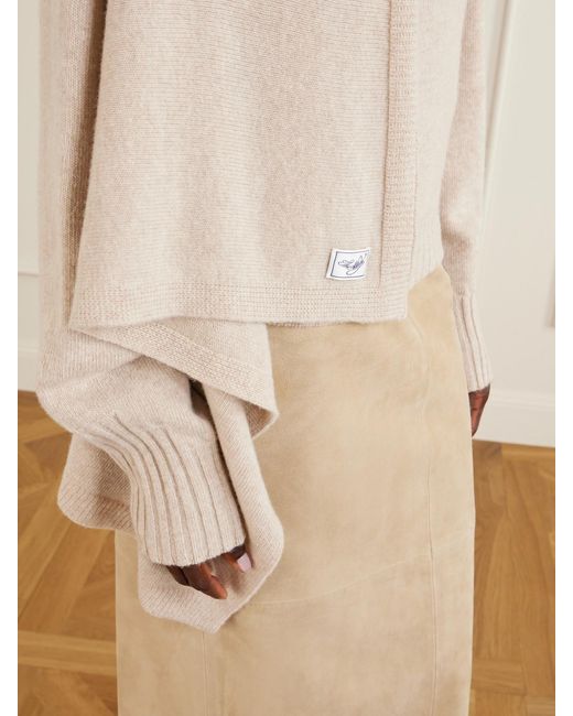 The Attico Natural Draped Wool Sweater