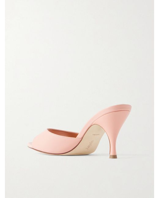 Aeyde Pink Samia Leather Mules