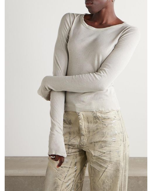 Rick Owens White Cotton-Jersey T-Shirt