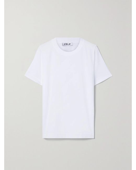 CDLP White Net Sustain Tencel Lyocell And Cotton-Blend T-Shirt