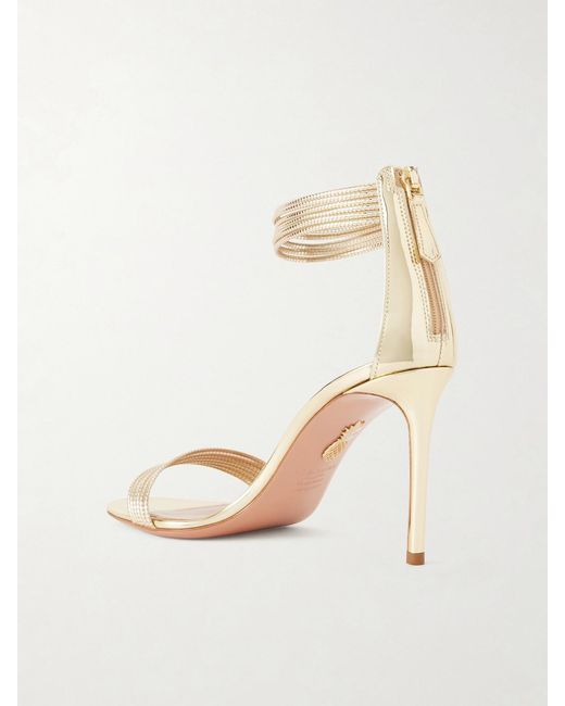 Aquazzura Natural Sway 85 Metallic Sandals