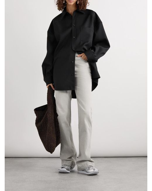 Bottega Veneta Black Hemd Aus Woll-Twill