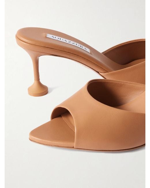 Mules En Cuir Bisous 65 Aquazzura en coloris Natural