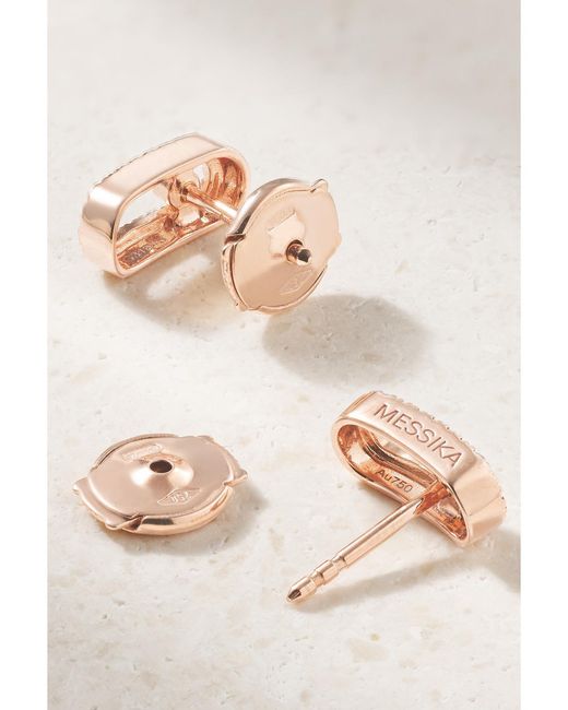 Messika Natural Move Uno 18-Karat Rose Diamond Earrings