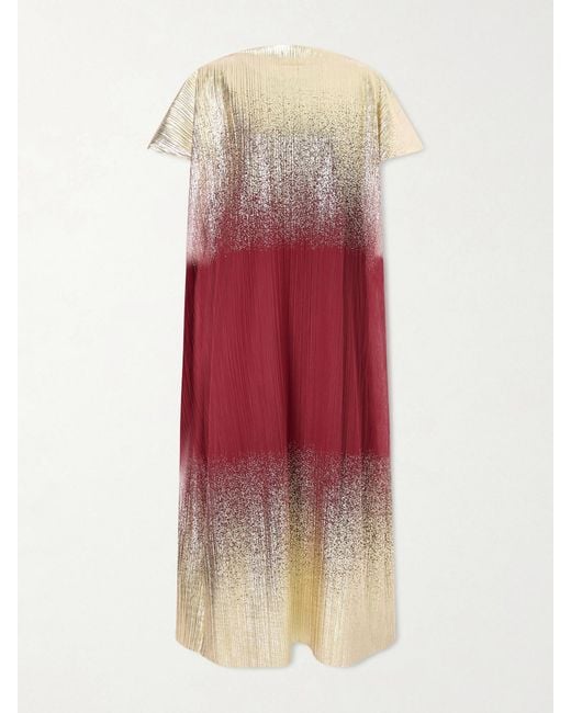‎Dima Ayad Red Metallic Degrade Gown
