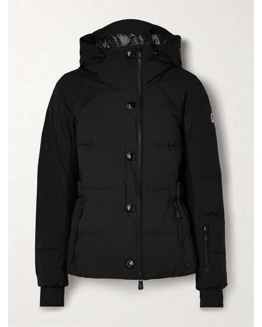 Moncler Black Guyane Hooded Quilted Down Ski Jacket
