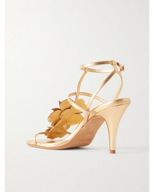 Zimmermann Natural Belara Metallic-Leather Sandals