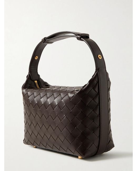 Bottega Veneta Brown Wallace Mini Intrecciato Leather Shoulder Bag