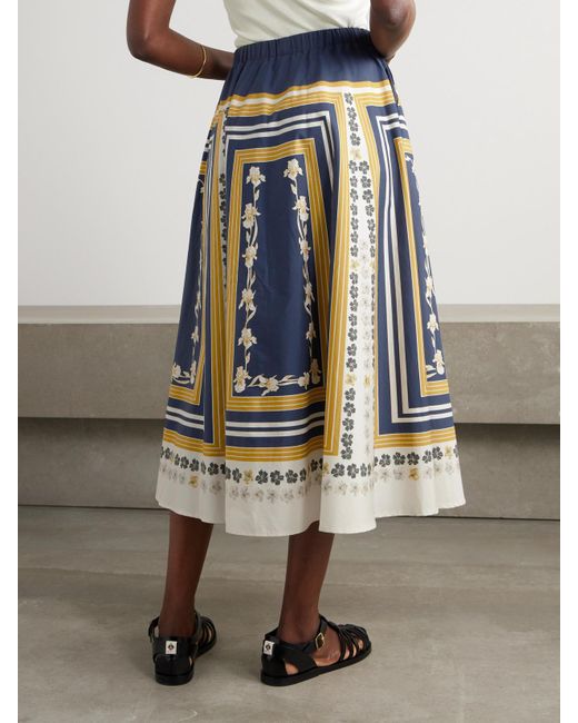 Jupe Midi En Popeline De Coton Imprimée LaDoubleJ en coloris Blue