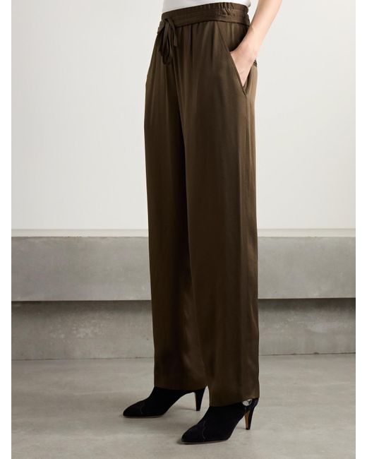 Isabel Marant Brown Kendry Hose Mit Geradem Bein Aus Glänzendem Crêpe