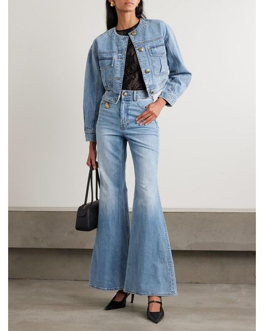 Zimmermann Blue High-Rise Flared Jeans