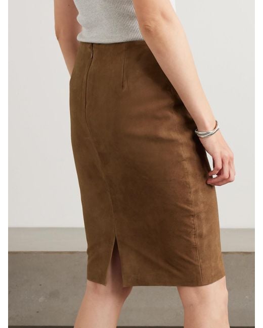 St. Agni Brown Suede Skirt