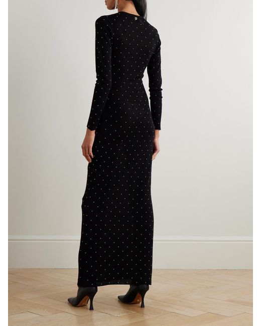 Rabanne Black Studded Wool Maxi Dress
