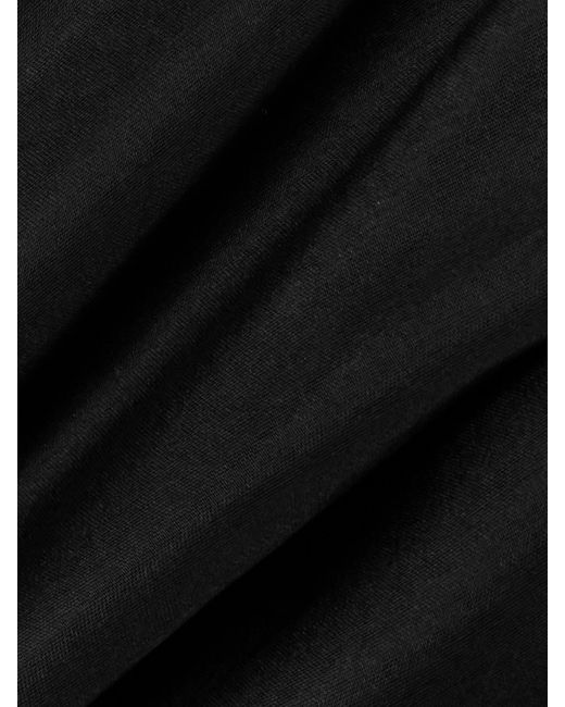LeKasha Black Ostie Pleated Silk-Organza Wide-Leg Pants