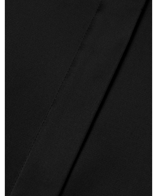 The Row Black Iside Duchesse-Satin Midi Dress