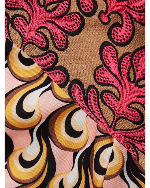 LaDoubleJ Red La Scala Asymmetrisches Oberteil Aus Jacquard Aus Einer Baumwollmischung