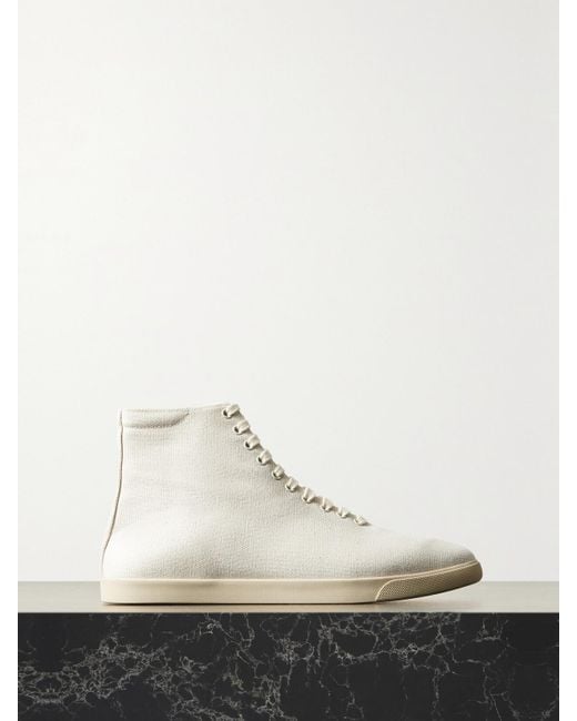 The Row White Canvas High-Top Sneakers