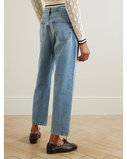 FRAME Blue The Hang Hoch Sitzende Jeans Mit Geradem Bein