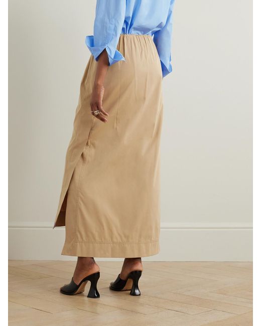 Sa Su Phi Natural Gilda Gathered Cotton And Silk-Blend Maxi Skirt