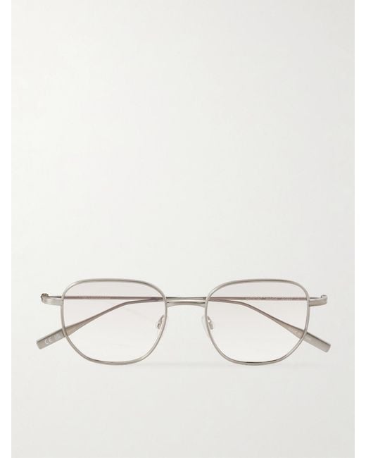 Barton Perreira Natural Revere Square-Frame Gunmetal-Tone Titanium Sunglasses