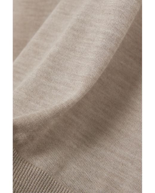 Gabriela Hearst Natural Frank Cashmere And Silk-Blend Polo Shirt