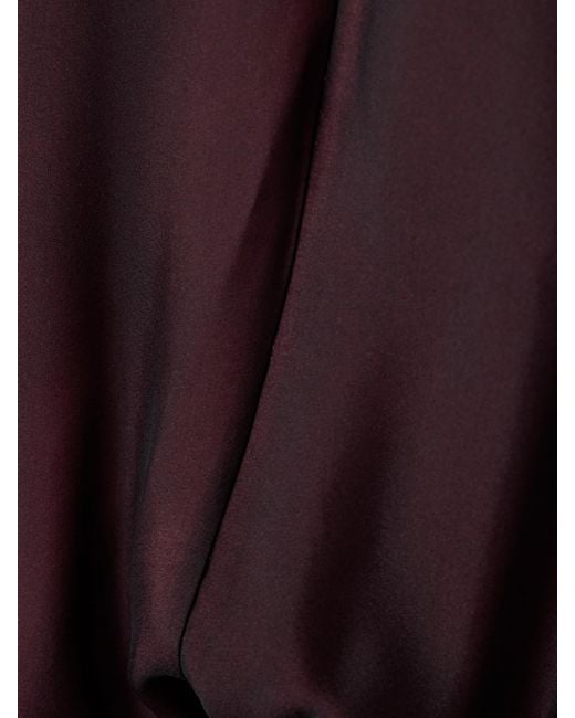Kallmeyer Purple Gillian Layered Gathered Silk-Chiffon Maxi Dress