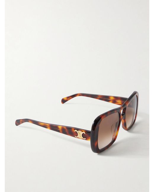 Céline Brown Aviator-Style Acetate Sunglasses