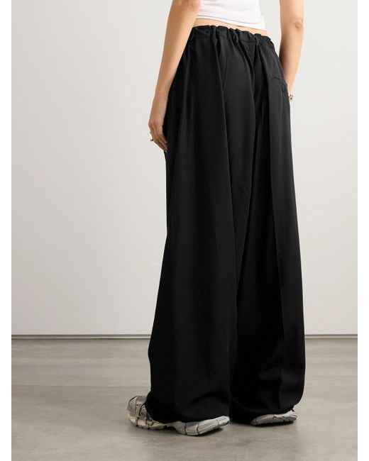 Balenciaga Black Hose Mit Weitem Bein Aus Lyocell-Popeline