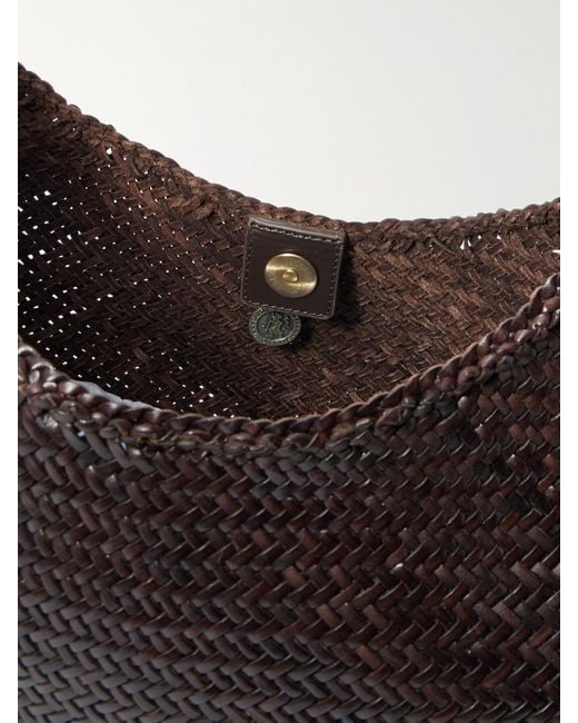 Dragon Diffusion Black Luna Mezza Schultertasche Aus Geflochtenem Leder