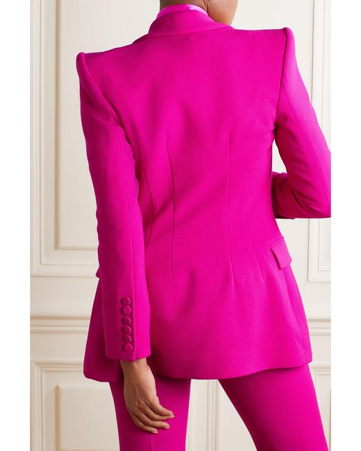 Sergio Hudson Pink Double-Breasted Wool Blazer