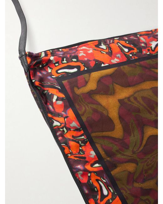 Dries Van Noten Black Printed Satin Shoulder Bag
