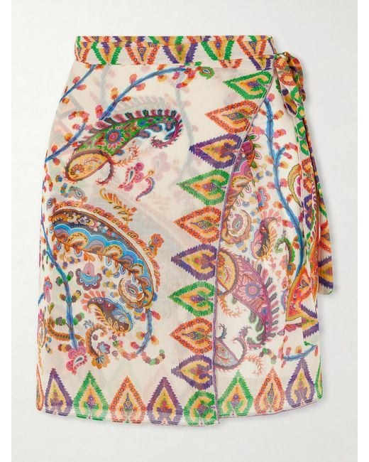 Etro Gray Printed Voile Coverup