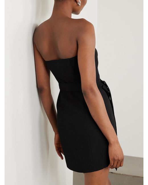 GAUGE81 Black Natal Draped Grain De Poudre Mini Dress