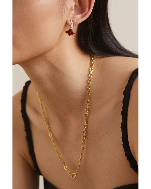L'Atelier Nawbar Natural Big Flower 18-Karat Multi-Stone Earrings