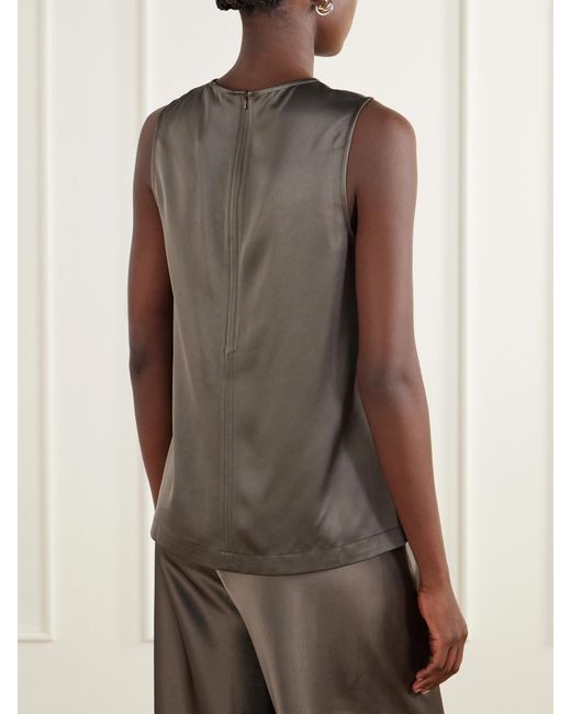 La Ligne Gray Crepe-Satin Cami