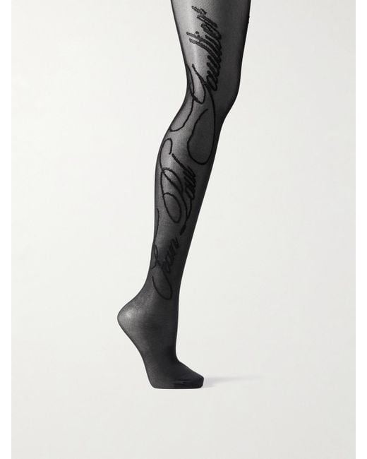 Jean Paul Gaultier Black Stretch-Jersey Tights